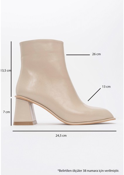 Alba Bej Cilt Kadın Kalın Topuklu Bot fırsatları