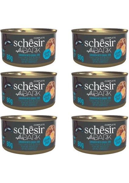 After Dark Tavuklu ve Bıldırcın Yumurtalı Konserve Kedi Maması 80 gr 6'lı