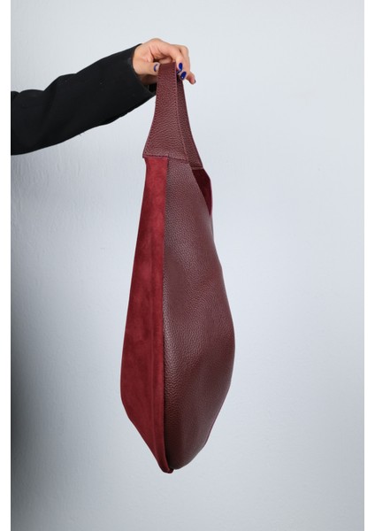 Puja Bordo Cilt Bordo Hakiki Süet Deri Kadın Omuz Çantası fiyatları