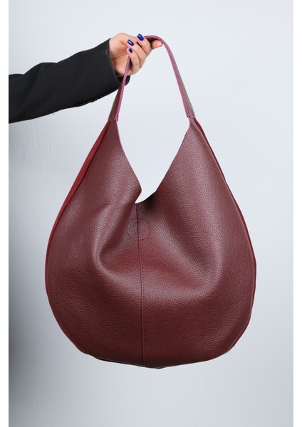 Puja Bordo Cilt Bordo Hakiki Süet Deri Kadın Omuz Çantası modelleri