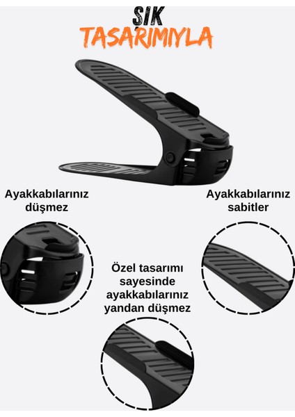 10'lu Ayakkabı Düzenleyici 4 Aşama Ayarlanabilen Kaydırmaz Dolap Içi Ayakkabı Düzenleyici Organizer fırsatları