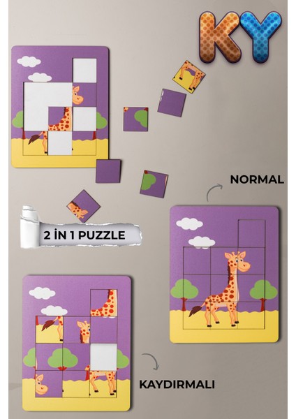 Kaydırmalı Puzzle Zürafa