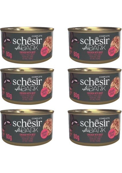 After Dark Tavuklu ve Sığır Etli Konserve Kedi Maması 80 gr 6'lı