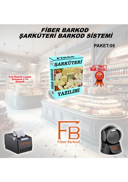 Şarküteri Barkod Sistemi-5 / Fiber Barkod