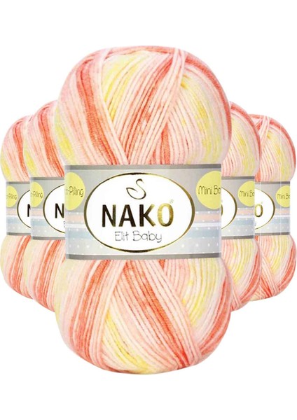 5 Adet Mini Batik Bebe El Örgü İpi Turuncu Sarı 32430