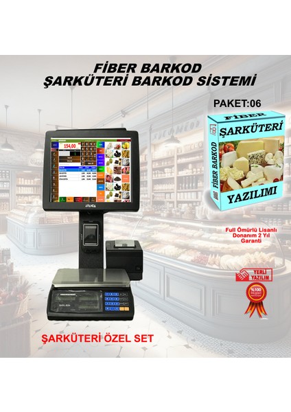 Şarküteri Barkod Sistemi-6 / Fiber Barkod