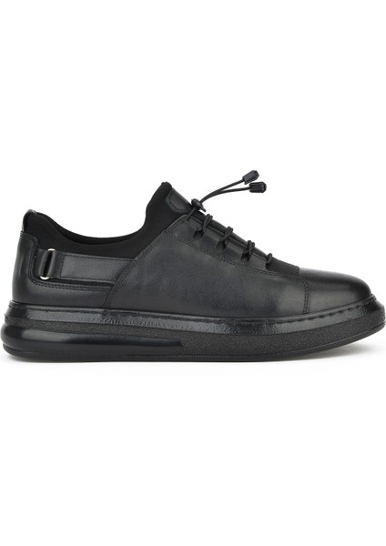 Ziya, Erkek Deri Sneaker 143423Z702 Siyah