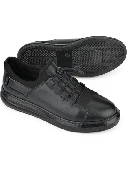 Ziya, Erkek Deri Sneaker 143423Z702 Siyah