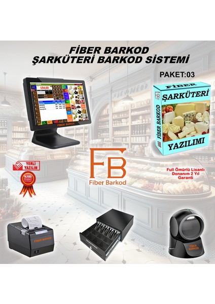 Şarküteri Barkod Sistemi-3 / Fiber Barkod