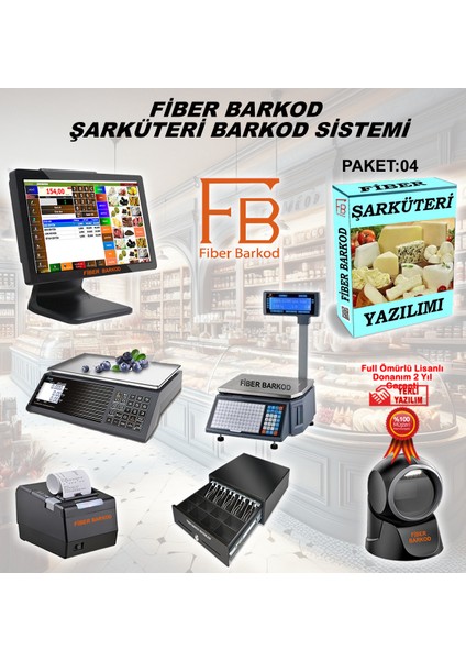 Şarküteri Barkod Sistemi-4 / Fiber Barkod