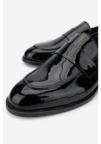 Erkek Deri Siyah Rugan Loafer Ayakkabı 756 0610 Erk Ayk SK24-25 Sıyah Rgn modelleri