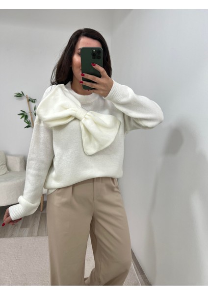 Ekru Kurdele Detaylı Kazak indirimleri