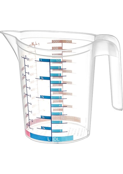 1000 ml Saplı Plastik Dereceli Renkli Ölçü Kabı - AL4693