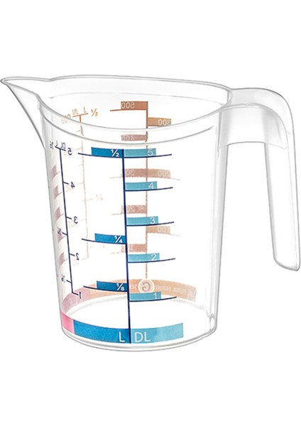 500ML Saplı Plastik Dereceli Renkli Ölçü Kabı - AL4692