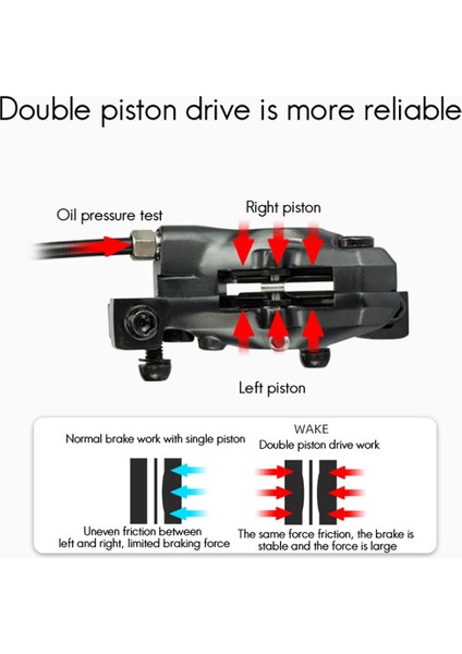 Wake Fren Bisiklet Hidrolik Disk Fren Ön Sağ/sol Arka Fren 160MM Fren Diski Bisiklet Aksesuarları (Yurt Dışından)