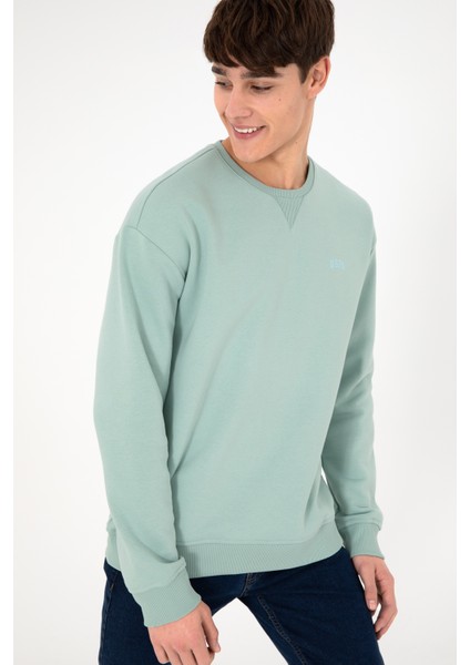 Erkek Su Yeşili Sweatshirt 50295148-VR048