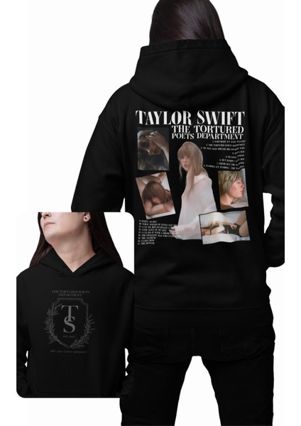 Oversize Ts Est 2024 Ttpd Sırt Baskılı Kapüşonlu Sweatshirt, Unisex Taylor Swift Baskılı Hoodie