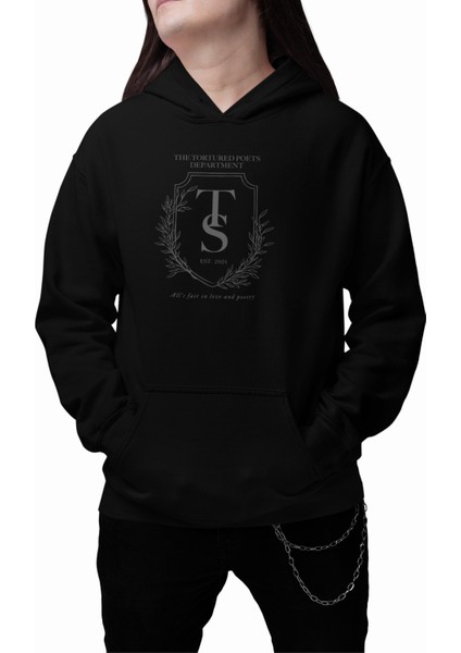 Oversize Ts Est 2024 Ttpd Sırt Baskılı Kapüşonlu Sweatshirt, Unisex Taylor Swift Baskılı Hoodie