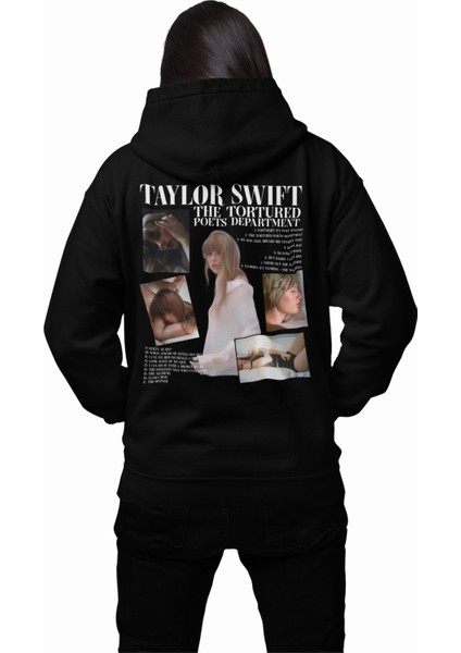 Oversize Ts Est 2024 Ttpd Sırt Baskılı Kapüşonlu Sweatshirt, Unisex Taylor Swift Baskılı Hoodie