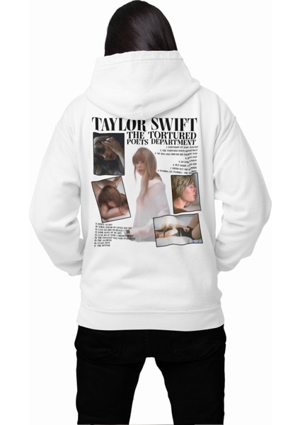 Oversize Ts Est 2024 Ttpd Sırt Baskılı Kapüşonlu Sweatshirt, Unisex Taylor Swift Baskılı Hoodie