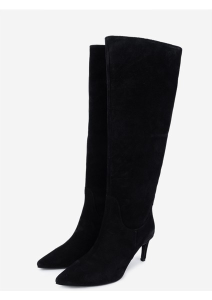 Kadın Siyah Süet Topuklu Çizme 1077 9098 Bn Czm SK24-25 Sıyah Suet indirimleri