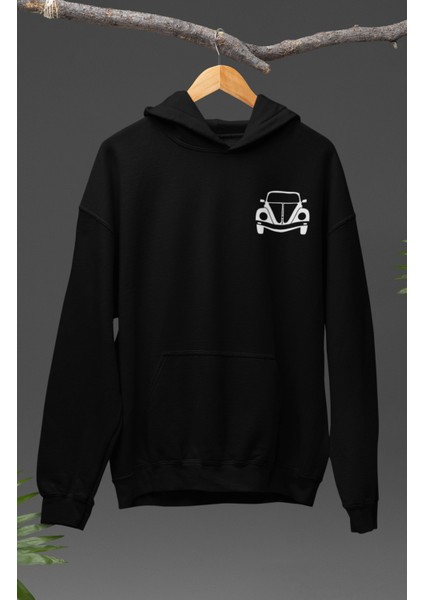 Oversize Vosvos Sırt Baskılı Kapüşonlu Sweatshirt, Unisex Klasik Araba Temalı Hoodie fiyatları