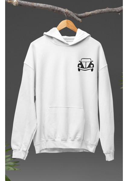 Oversize Vosvos Sırt Baskılı Kapüşonlu Sweatshirt, Unisex Klasik Araba Temalı Hoodie fiyatları