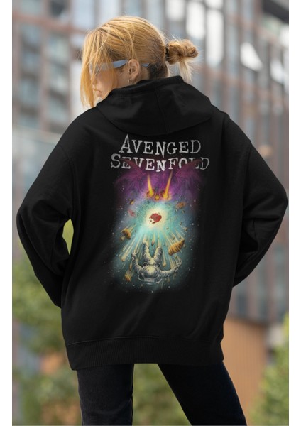 Unisex Avenged Sevenfold Ex2 Sırt Baskılı Kapüşonlu Sweatshirt, Oversize Rock Band Baskılı Hoodie modelleri