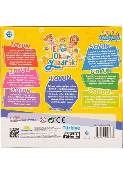 Erken Okur Yazarlık Kutu Oyunu modelleri