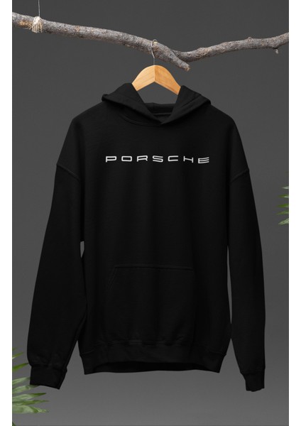 Oversize King Of The Ring Sırt Baskılı Kapüşonlu Sweatshirt, Unisex Porsche Araba Temalı Hoodie
