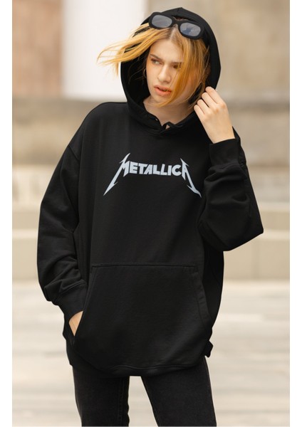 Unisex Metallica Skull Gitarist Sırt Baskılı Kapüşonlu Sweatshirt, Oversize Rock Band Baskılı Hoodie fiyatları