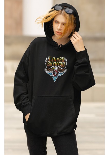 Unisex Lynyrd Skynyrd Sırt Baskılı Kapüşonlu Sweatshirt, Oversize Rock Band Baskılı Hoodie fiyatları
