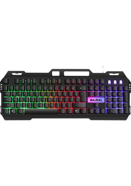 Metal Rgb Işıklı Kablolu Q Gaming Oyuncu Klavyesi Mekanik Klavye Su Geçirmez Toza Dayanıklı