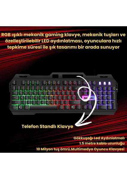 Metal Rgb Işıklı Kablolu Q Gaming Oyuncu Klavyesi Mekanik Klavye Su Geçirmez Toza Dayanıklı modelleri