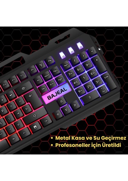 Metal Rgb Işıklı Kablolu Q Gaming Oyuncu Klavyesi Mekanik Klavye Su Geçirmez Toza Dayanıklı fırsatları