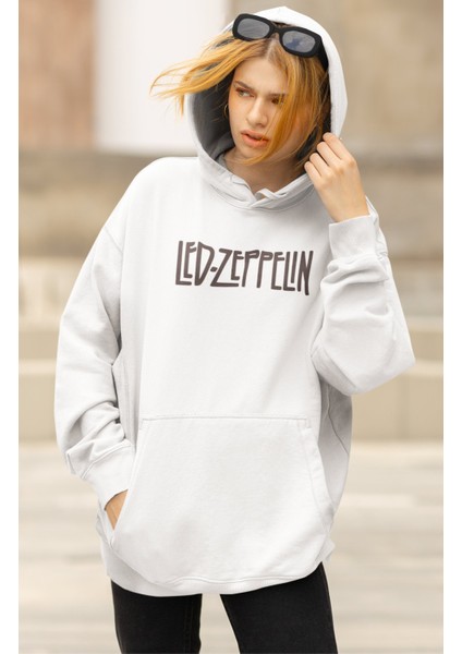 Unisex Vintage LED Zeppelin Sırt Baskılı Kapüşonlu Sweatshirt, Oversize Rock Band Baskılı Hoodie fiyatları