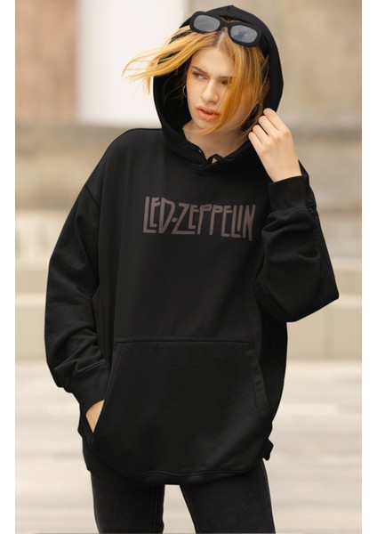 Unisex Vintage LED Zeppelin Sırt Baskılı Kapüşonlu Sweatshirt, Oversize Rock Band Baskılı Hoodie fiyatları