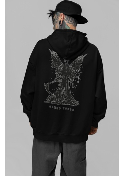 Unisex Sleep Token Sırt Baskılı Kapüşonlu Sweatshirt, Oversize Rock Band Baskılı Hoodie modelleri