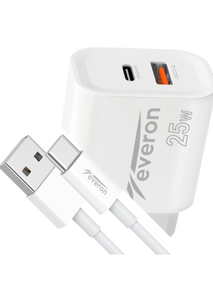 25W USB Typec Kablolu Şarj Cihazı EVR-023-C