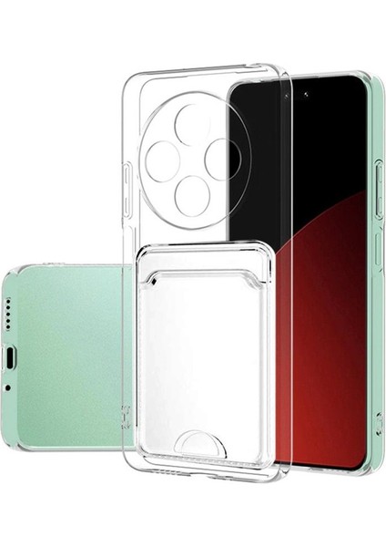 Xiaomi Redmi 14C 4g Kılıf 1 Adet Kartlıklı Silikon Kamera Korumalı Şeffaf