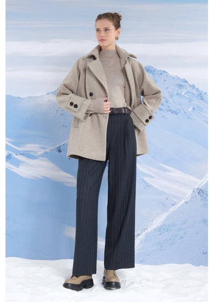 Kısa Kruvaze Kaban Vizon