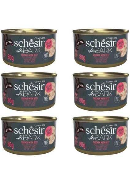 After Dark Pate Tavuklu ve Sığır Etli Konserve Kedi Maması 80 gr 6'lı