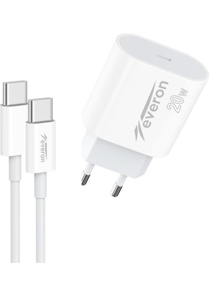 20W Typec Typec Kablolu Şarj Cihazı EVR-013-C