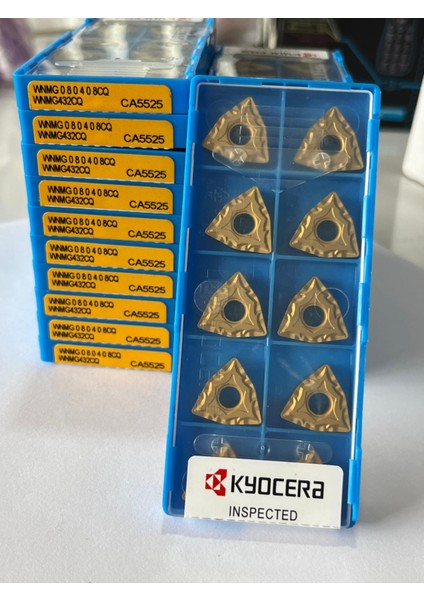 10 Adet WNMG080408CQ WNMG43200 CA5525 Karbür Delme Ucu - Dış Tornalama - Yüzey İşlerine - İç Yüzey İşleme İçin İndekslenebilir Tornalama Ucu 4960664434862, TJR08390