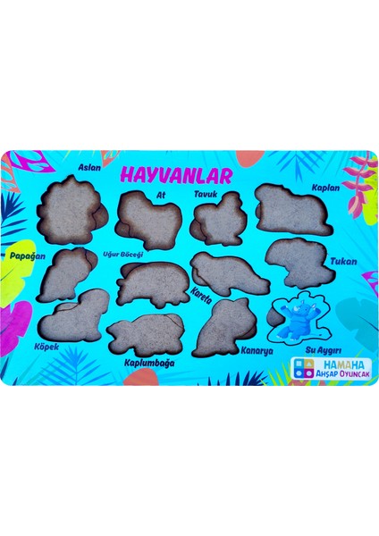 Eğitici Ahşap Oyuncak | Ahşap Yabani Hayvanlar Temalı Bul-Tak Puzzle