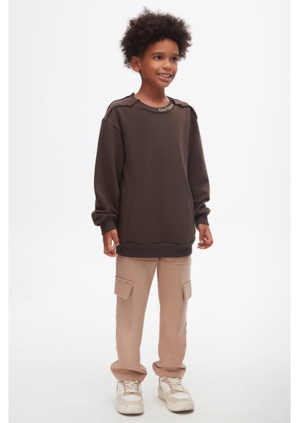 67305 Erkek Çocuk Vizon Mozaik Pantolon