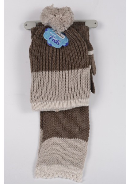 4-8 Yaş 3'lu Cocuk Atkı Bere Eldiven Set