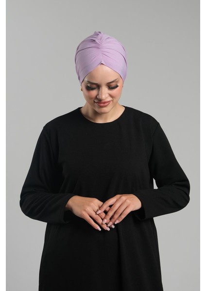 Lila Pratik Hazır Geçmeli Tesettür Bone Sandy Büzgülü Salaş 2119_28 fırsatları