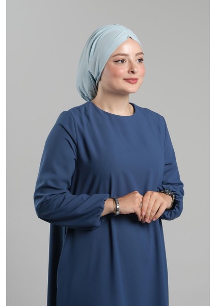 Bebe Mavisi Pratik Hazır Geçmeli Tesettür Bone Sandy Büzgülü Salaş 2119_11 fiyatları