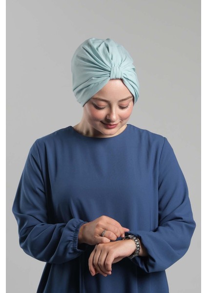 Bebe Mavisi Pratik Hazır Geçmeli Tesettür Bone Sandy Pileli Salaş 2121_11 fiyatları